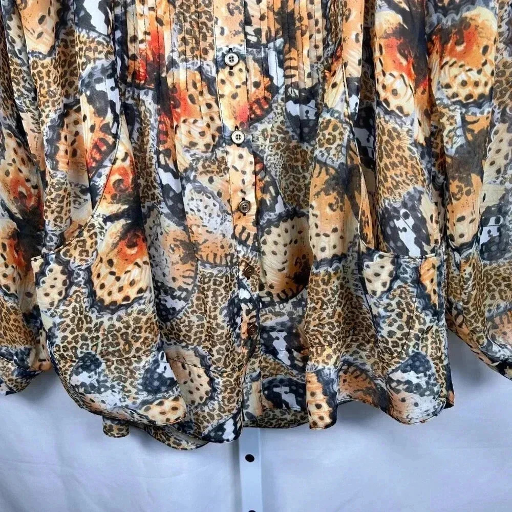 Grace Elements Monarch Butterfly Blouse Size XL C… - image 6